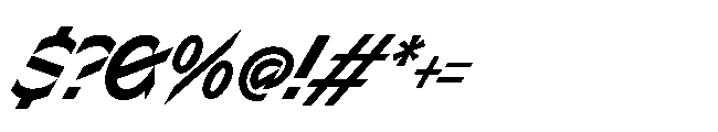 Sizek Pro Condensed Bold Super Italic Font OTHER CHARS
