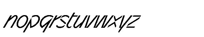 Sizek Pro Condensed Clear Super Italic Font LOWERCASE