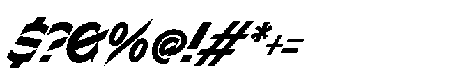 Sizek Pro Condensed Extra Bold Super Italic Font OTHER CHARS