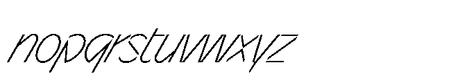 Sizek Pro Condensed Extra Light Super Italic Font LOWERCASE