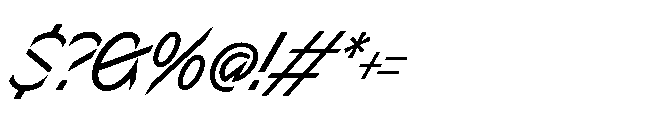 Sizek Pro Condensed Regular Super Italic Font OTHER CHARS