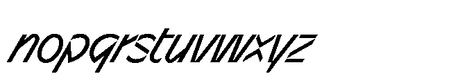 Sizek Pro Condensed Regular Super Italic Font LOWERCASE