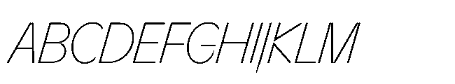 Sizek Pro Condensed Thin Italic Font UPPERCASE