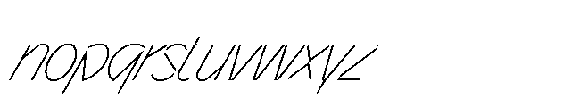 Sizek Pro Condensed Thin Super Italic Font LOWERCASE