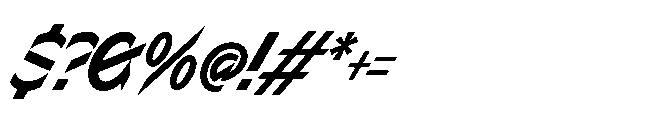 Sizek Pro Extra Condensed Bold Super Italic Font OTHER CHARS