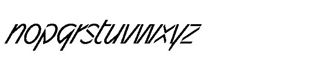 Sizek Pro Extra Condensed Clear Super Italic Font LOWERCASE