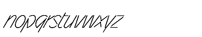 Sizek Pro Extra Condensed Extra Light Super Italic Font LOWERCASE