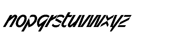 Sizek Pro Extra Condensed Medium Super Italic Font LOWERCASE