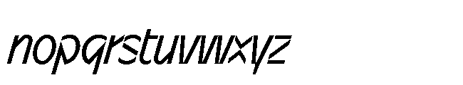 Sizek Pro Extra Condensed Regular Italic Font LOWERCASE