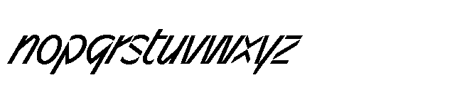 Sizek Pro Extra Condensed Regular Super Italic Font LOWERCASE