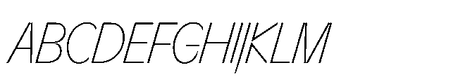 Sizek Pro Extra Condensed Thin Italic Font UPPERCASE