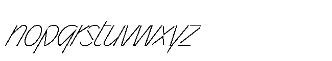 Sizek Pro Extra Condensed Thin Super Italic Font LOWERCASE