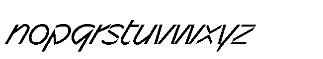 Sizek Pro Narrow Clear Super Italic Font LOWERCASE