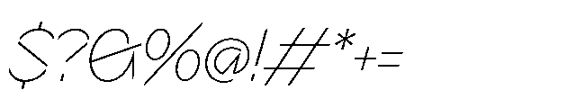 Sizek Pro Narrow Thin Italic Font OTHER CHARS