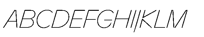 Sizek Pro Narrow Thin Italic Font UPPERCASE