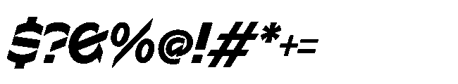 Sizek Pro Semi Condensed Extra Bold Italic Font OTHER CHARS