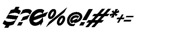 Sizek Pro Semi Condensed Extra Bold Super Italic Font OTHER CHARS