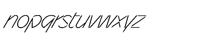 Sizek Pro Semi Condensed Extra Light Super Italic Font LOWERCASE