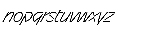Sizek Pro Semi Condensed Light Super Italic Font LOWERCASE
