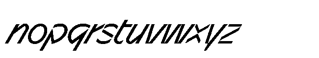 Sizek Pro Semi Condensed Regular Super Italic Font LOWERCASE