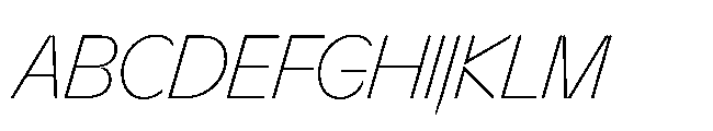 Sizek Pro Semi Condensed Thin Italic Font UPPERCASE