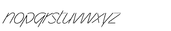 Sizek Pro Semi Condensed Thin Super Italic Font LOWERCASE