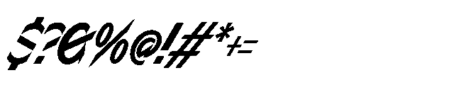 Sizek Pro Ultra Condensed Bold Super Italic Font OTHER CHARS