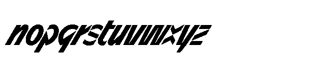 Sizek Pro Ultra Condensed Bold Super Italic Font LOWERCASE