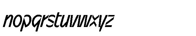 Sizek Pro Ultra Condensed Book Italic Font LOWERCASE