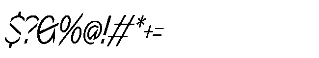 Sizek Pro Ultra Condensed Clear Italic Font OTHER CHARS