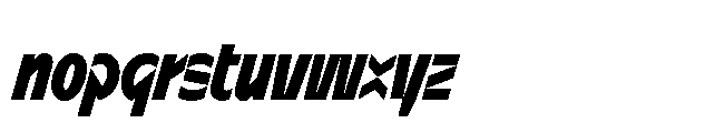 Sizek Pro Ultra Condensed Extra Bold Italic Font LOWERCASE