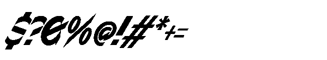 Sizek Pro Ultra Condensed Extra Bold Super Italic Font OTHER CHARS