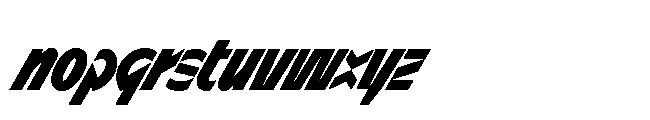 Sizek Pro Ultra Condensed Extra Bold Super Italic Font LOWERCASE