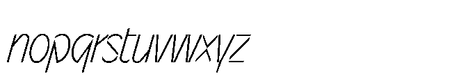 Sizek Pro Ultra Condensed Extra Light Italic Font LOWERCASE