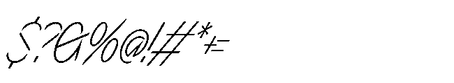 Sizek Pro Ultra Condensed Extra Light Super Italic Font OTHER CHARS