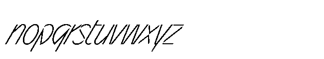 Sizek Pro Ultra Condensed Extra Light Super Italic Font LOWERCASE