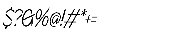 Sizek Pro Ultra Condensed Light Italic Font OTHER CHARS