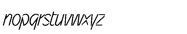 Sizek Pro Ultra Condensed Light Italic Font LOWERCASE