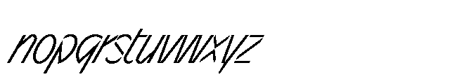 Sizek Pro Ultra Condensed Light Super Italic Font LOWERCASE