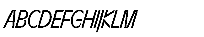Sizek Pro Ultra Condensed Regular Italic Font UPPERCASE