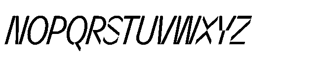 Sizek Pro Ultra Condensed Regular Italic Font UPPERCASE