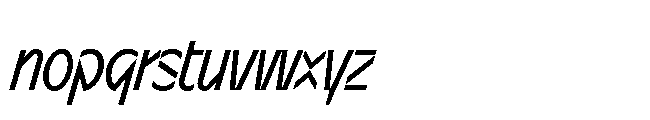 Sizek Pro Ultra Condensed Regular Italic Font LOWERCASE