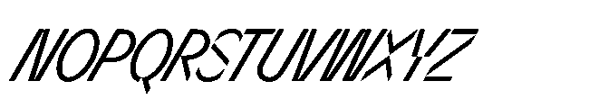 Sizek Pro Ultra Condensed Regular Super Italic Font UPPERCASE