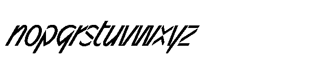 Sizek Pro Ultra Condensed Regular Super Italic Font LOWERCASE