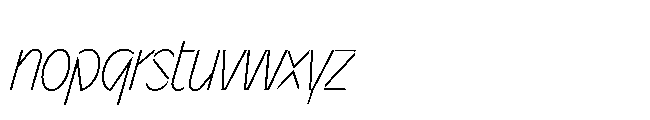 Sizek Pro Ultra Condensed Thin Italic Font LOWERCASE