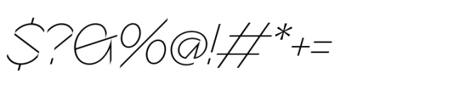 Sizek Thin Italic Font OTHER CHARS