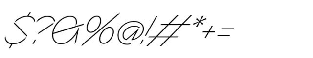 Sizek Thin Super Italic Font OTHER CHARS