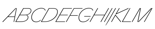 Sizek Thin Super Italic Font UPPERCASE
