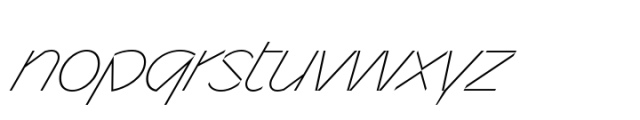 Sizek Thin Super Italic Font LOWERCASE