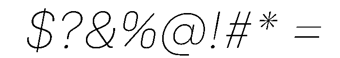 Silka ExtraLightItalic Font OTHER CHARS